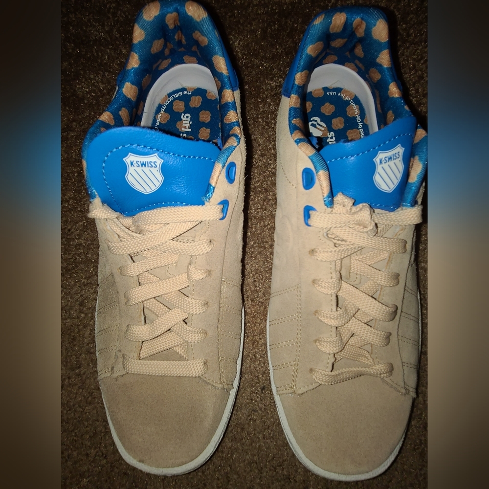 Pre-owned WOMENS Size6.5 K-Swiss Girl Scout Cookie (shortbread)Sneakers COURT'66